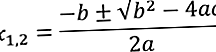 korenine kvadratne enačbe