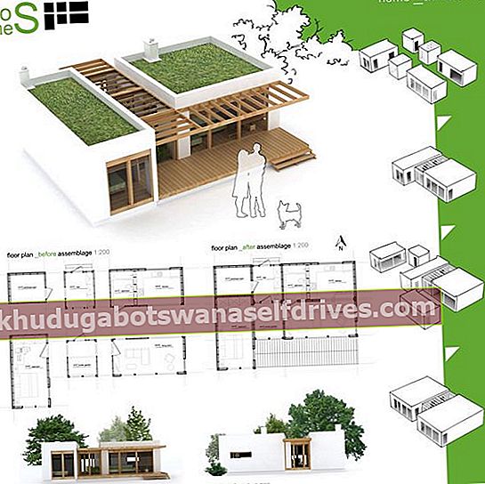 Primer skice 2-sobnega minimalističnega načrta hiše